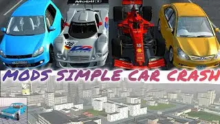 🔥MODS SIMPLE CAR CRASH: VW GOLF, TOYOTA ALLION, FERRARI SF90(F1), MERCEDES CLK GTR, MODERN CITY MAP