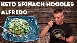 Keto Spinach Noodles Alfredo with Sausage