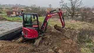 Drenáž sklepů a stavba příjezdové cesty - YANMAR VIO38