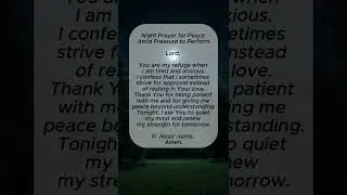 Night Prayer for Peace Amid Pressure to Perform