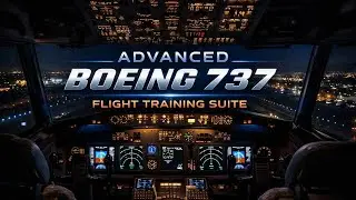 Advanced Boeing 737 Flight Training Suite&radic;Real stick night cockpit view 