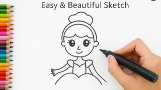 Cinderella Girl Drawing 👸 | Easy Princess Sketch for Beginners