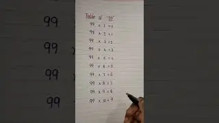 Multiplication table of 99#maths #shortsfeed #viral #trending #ytshorts