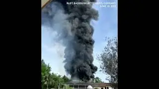 Black smoke rises over German amusement park as fire breaks out