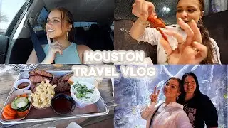 HOUSTON TRAVEL VLOG: trying crawfish, zane has an allergic reaction, city bus tour & more