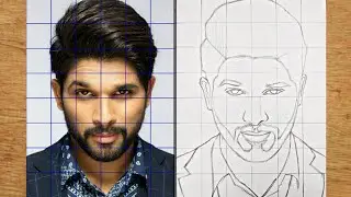 How to draw Allu Arjun(part -1)//Grid method step by step