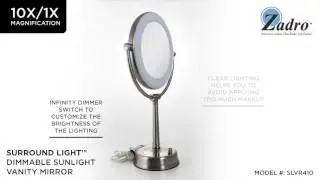 Zadro Surround Light&trade; Dimmable Sunlight Vanity Mirror with Dual Magnification