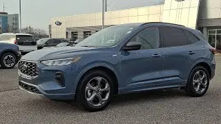 Certified Pre-Owned 2924 Ford Escape ST Line! Vapor Blue Metallic in color! Ebony Bucket Seats! 