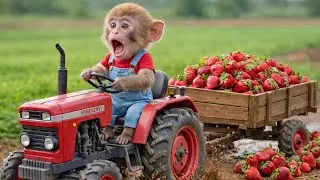 Monkey Rebuilt the Destroyed Strawberry Garden Rabbits Emotional Story, Storm Destroyed Their Garden