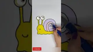 How to Draw a Cute Cartoon Snail 🐌