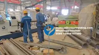 Double pipe end flange automatic circular seam welder