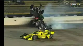 Indycar Iowa 2020 Herta & Veekay HUGE CRASH