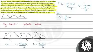A ball is thrown from ground at an angle&nbsp;&theta; with horizontal and with an initial speed ....
