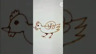 drawing a hen using malayalam letter ഏ 🐓