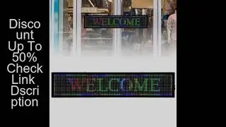 LED Shop Sign Scrolling High-Brightness Custom LED Sign 40''x8'', WiFi Connected Full-Color Programm