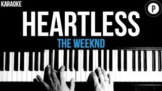 The Weeknd - Heartless Karaoke SLOWER Acoustic Piano Instrumental Cover Lyrics