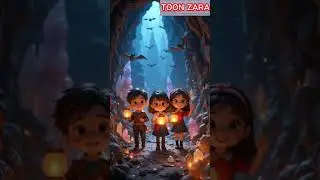 Cartoon Kids Explore a Haunted Cave 🦇 | Spooky Adventure #cartoonstories