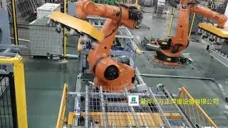 Fully automatic wire shelf mesh production line.