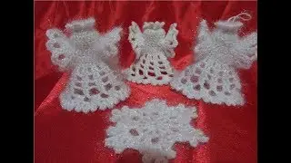 Ornament pentru brad, ingeras crosetat
