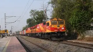 dual wdg6g with container wagons heading towards titlagarh