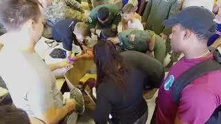 Food and Supplies Packaged Ahead of Operation Christmas Drop