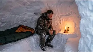 Solo Winter Survival (ASMR ) Carving a Minimalist Snow Cave Home by outudor boy