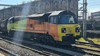 Colas class 70 departing Carlisle