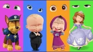 Wrong Eyes  Masha Frozen Elsa Disney Princess Paw Patrol  ! Finger family song nursery rhymes