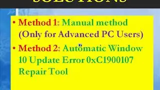 Best Way to Fix Window 10 Update Error 0xC1900107