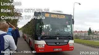 Line: 888 Ride: SOR CITY NB 18 Company: DP Praha to Zlič&iacute;n (B)
