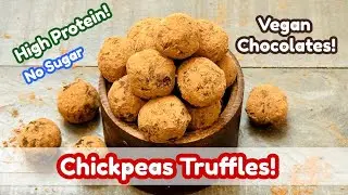 50g Protein Vegan Chocolate Truffles with Chickpeas & Dates! No Sugar, Just Power!