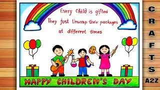 Childrens Day Poster | Children's Day Drawing | Children's Day Poster Drawing | Childrens Day Chart