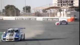 Porsche GT3 Cup Middle East 2014 Dubai Alesayi Unfall