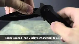 TAC FORCE Black Spear Head Speedster Spring Assist Knife Review Unboxing TF-677BK
