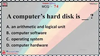 A computer&rsquo;s hard disk is , Computer Hardware MCQ 74 , Bagha Rizvan , Rizwan Bagha