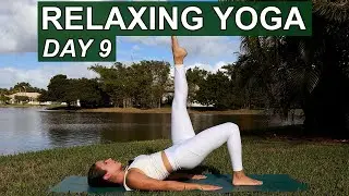 15 Min Relaxing Evening Yoga | Day 9 of 14 Days of Yoga for Beginners Challenge