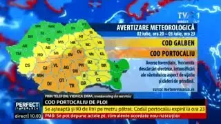 18 județe și Capitala, sub cod portocaliu de ploi abundente p&acirc;nă marți dimineață