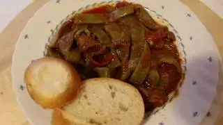 Türkische Küche - Grüne Bohnen mit Rindfleisch - Etli Fasulye