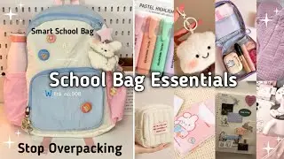 Simple School Bag Packing for Organized Girls🎒  Clean & Cute Bag🎀