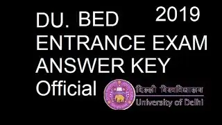 du bed 2019 entrance exam question paper with correct answer key