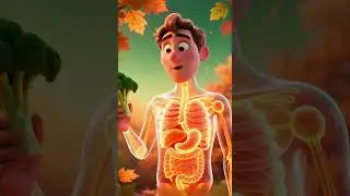 A person eats a Broccoli #Human Body #Food Journey #ShortFilm #Digestive System #animation #3d