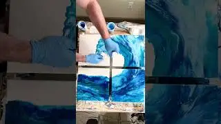 Ocean wave Dutch pour | fun with acrylic pouring