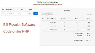How to make a Bill Receipt Software in CodeIgniter | Restaurant Type Billing Software in CodeIgniter