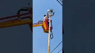 9m high mast street light pole installation (01) |#shorts #vlog #minivlog #shortsfeed #india