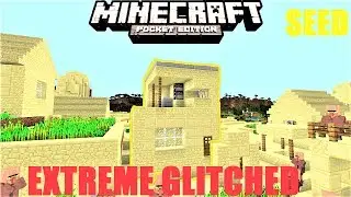 Minecraft PE -  SUPER GLITCHED  MAZE HOUSES, HUGE TRIPLE VILLAGE ! MESA VILLAGE,  | MCPE 1.1 SEED