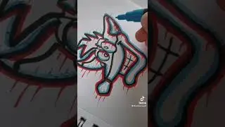 Drawing CRASH Bandicoot With POSCA MARKERS Glitch Effect #shorts