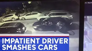 Impatient driver smashes two parked cars, takes off in NYC