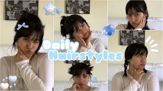 daily hairstyles ⋆𐙚₊˚⊹♡: tutorial for short hair with bangs