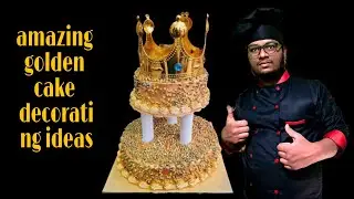 golden crown cake decorating  tutorial | golden cake design | Master chef imran | #Masterchefimran