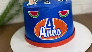 Como fazer um bolo azul royal /Decoracao bolo luna
